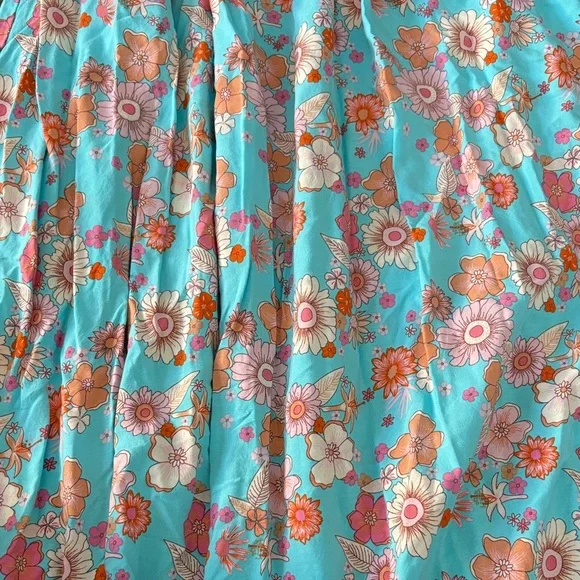 Cupshe Floral Maxi Dress in Turquoise and Pink - Picture 3 of 3